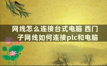 网线怎么连接台式电脑 西门子网线如何连接plc和电脑